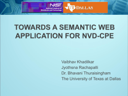 NVD-NIST Semantic Applicaton - The University of Texas at Dallas