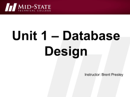Unit 1- Database Design power point