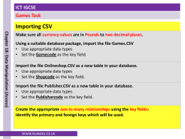 Import the file Onlineshop.CSV as a new table in your database.
