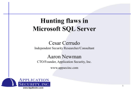 Hunting Flaws in MS SQL Server