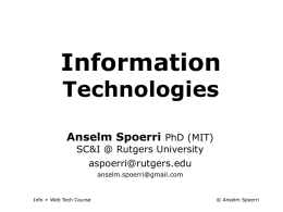 550 InfoTech - Lecture 14