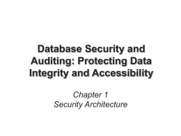 Database Security and Auditing