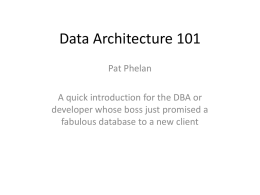 Data Architecture 101