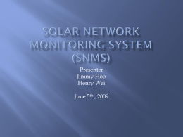 Solar network monitoring system (SNMS)