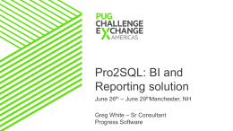 Pro2SQL BI and Reporting solutionx