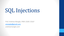 SQL Injections - Andrew Mangle