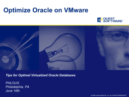 Optimize Oracle on VMware