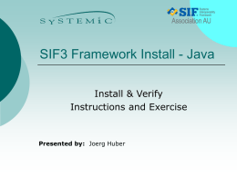02 - SIF3 Framework Installx