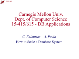 How to Scale a Database System - CMU-CS 15