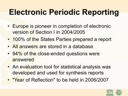 Presentation by Ms. J. Poettering (Electronic tool)