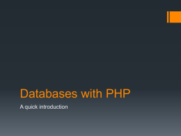 Databases with PHP