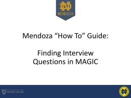 Finding Interview Questions in MAGIC