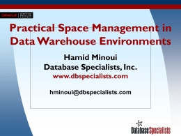 Practical Space Management in Data Warehouse