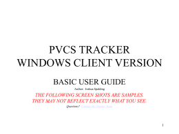 Tracker 7.0 Windows Client Basic Guide