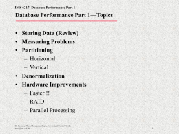 IMS 6217: Database Performance Part 1