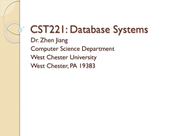 CST221: Database Systems (II) - WCU Computer Science