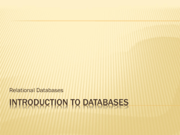 lecture 1 - introducing databasesx