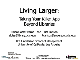 Living Larger: Taking Your Killer App Beyond