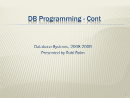 Database Programming 2