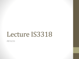 Lecture IS3318