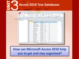 Lesson 1: Access Basics