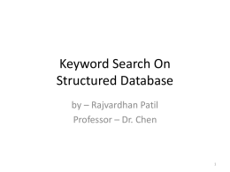 Keyword Search On Structured Database