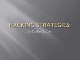 Final presentation on Hacking Strategies