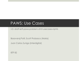 PAWS: Use Cases