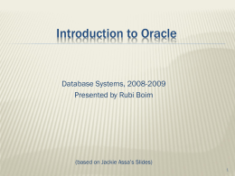 Introduction to Oracle (Rubi Boim)