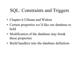 SQL: Constraints and Triggers