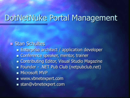 DotNetNuke v3 Portal Management