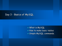 Day 2 - Basic Database Backbone