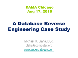 A Database Reverse Engineering Case Study