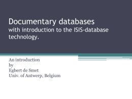 Documentary databases - Associatie Antwerpen