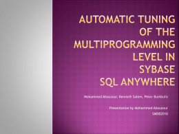 Automatic Tuning of the MULTIPROGRAMMING LEVEL in Sybase