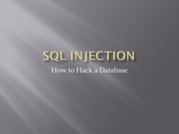 SQL Injection Basics