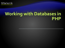 Working with Databases in PHP