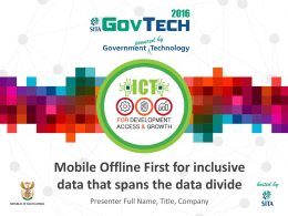 Mobile Offline First for inclusive data that spans the data divide