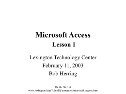 Microsoft Access Lesson 1