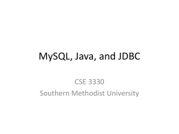 MySQL, Java, and JDBC