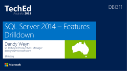 SQL Server 2014 – Features Drilldown