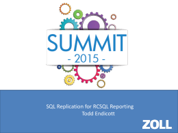 Summit 2015 IT - New SQL Replication