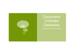 Document Oriented Database