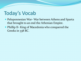 Peloponnesian War and the Rise of Macedonia