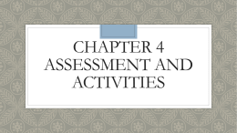 Chapter 4 Assessment and activities