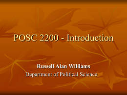POSC 2200 - Introduction