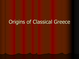 Origins of Classical Greece