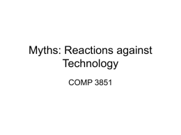 Myths: Reactions against Technology