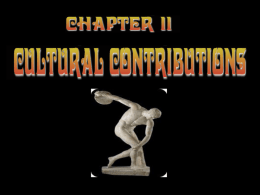 Chapter 11 Cultural Contributions