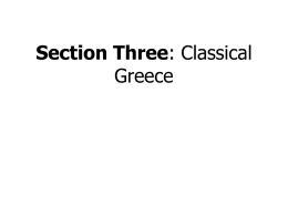 Section Three: Classical Greece